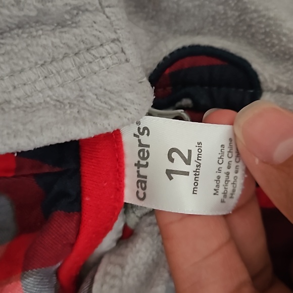 Carters Baby Boy gray hoodie 12M - Picture 2 of 4